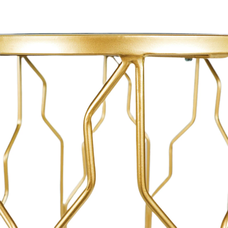 Nest Gold Coffee Tables Set Modern Design Round Side End Table Luxury Golden Mirror Speaker Coffee Table 5