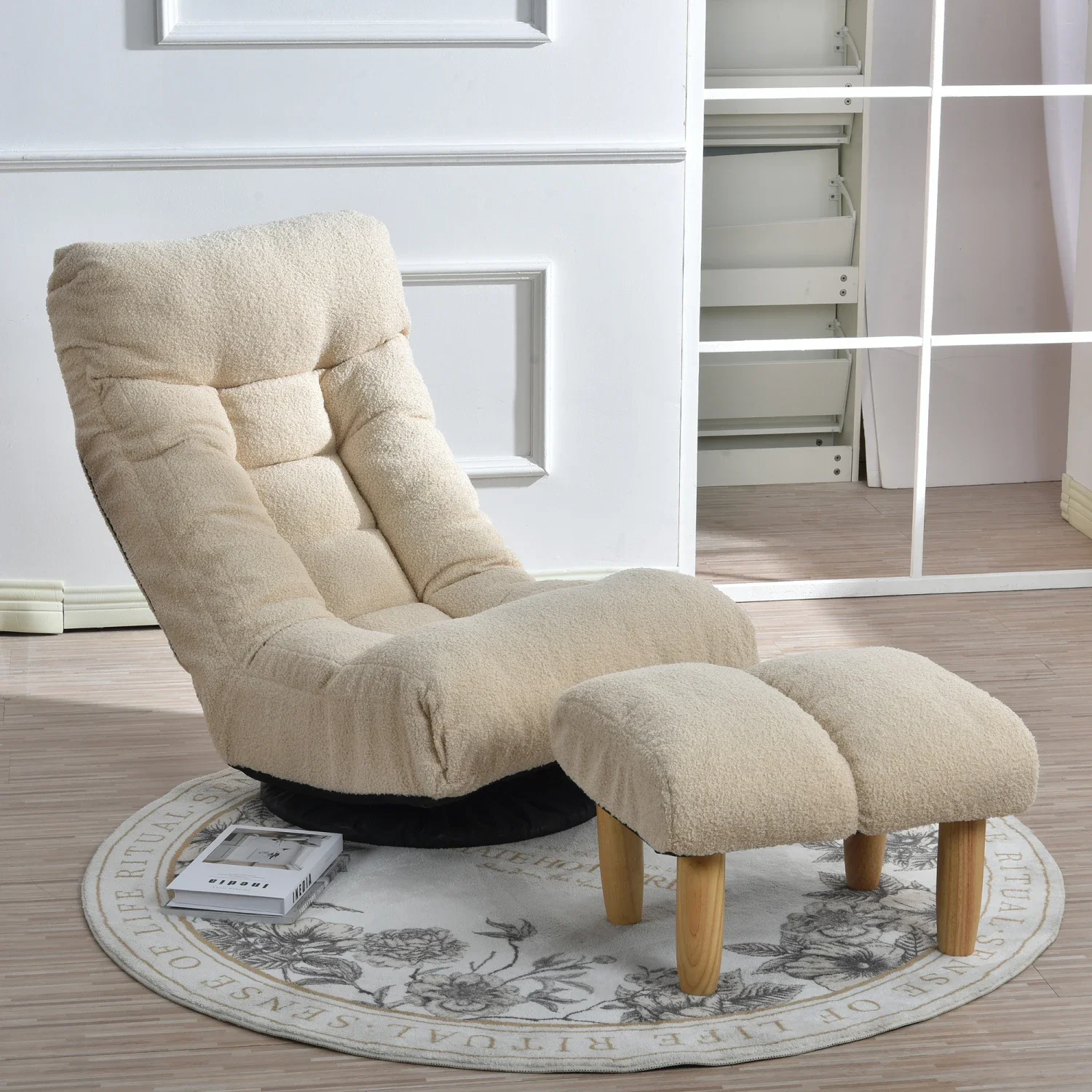 

Comfy Adjustable Japanese Lazy Sofa Reclining Chair for Tatami Balcony - Leisure Single Sofa Reclining Chair