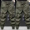 Trendy Brand Casual Cargo Pants Men's Loose Fit Solid Color Cargo Pants American Style Casual for Spring Autumn 2