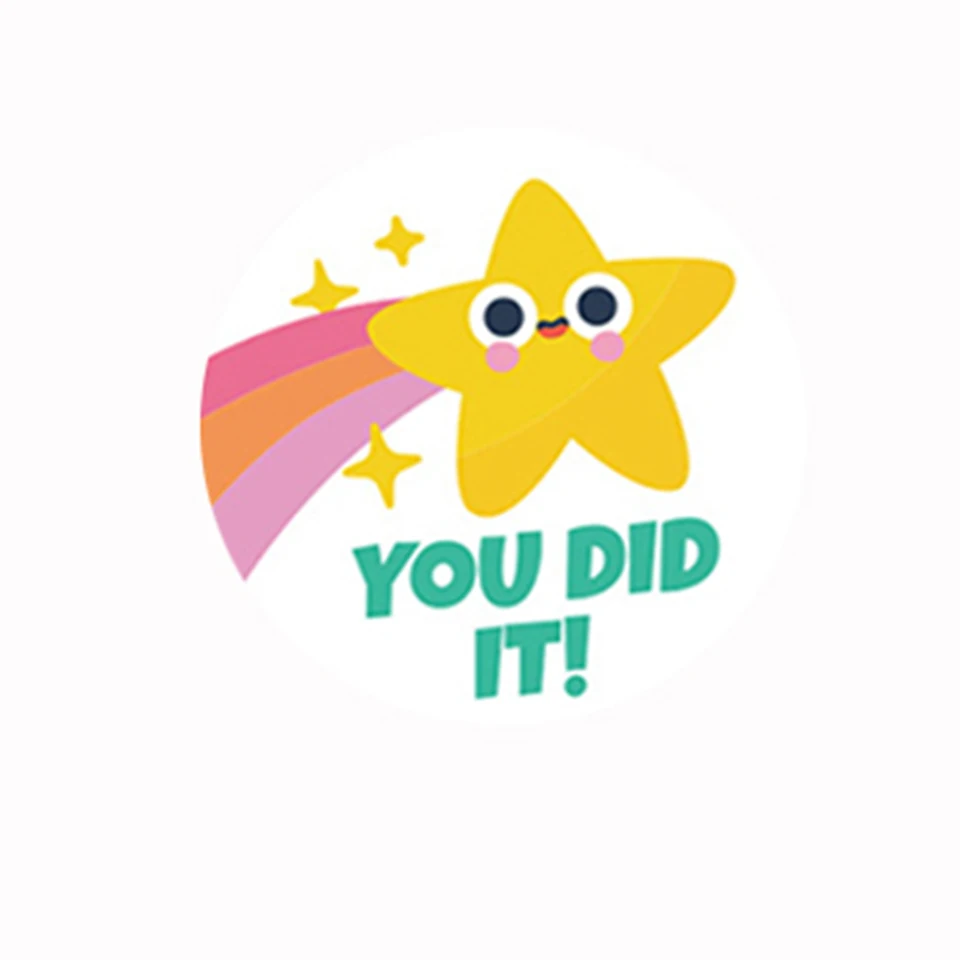 50-500pcs 1inch Round Cartoon Toys Animal Stickers For Kids Teacher Reward Encourage Sticker Office Seal Label Animal Label