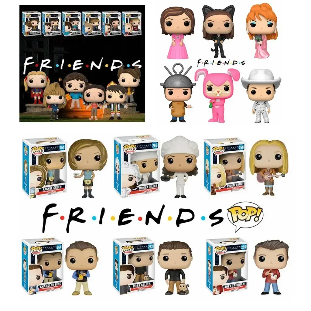 thumbnail image 1 of Funko FRIENDS TV ROSS GELLER CHANDLER BING MONICA GELLER 1069# RACHEL GREEN 1065# PHOEBE BUFFAY Figuras de acción Juguetes modelo, 1 of 5