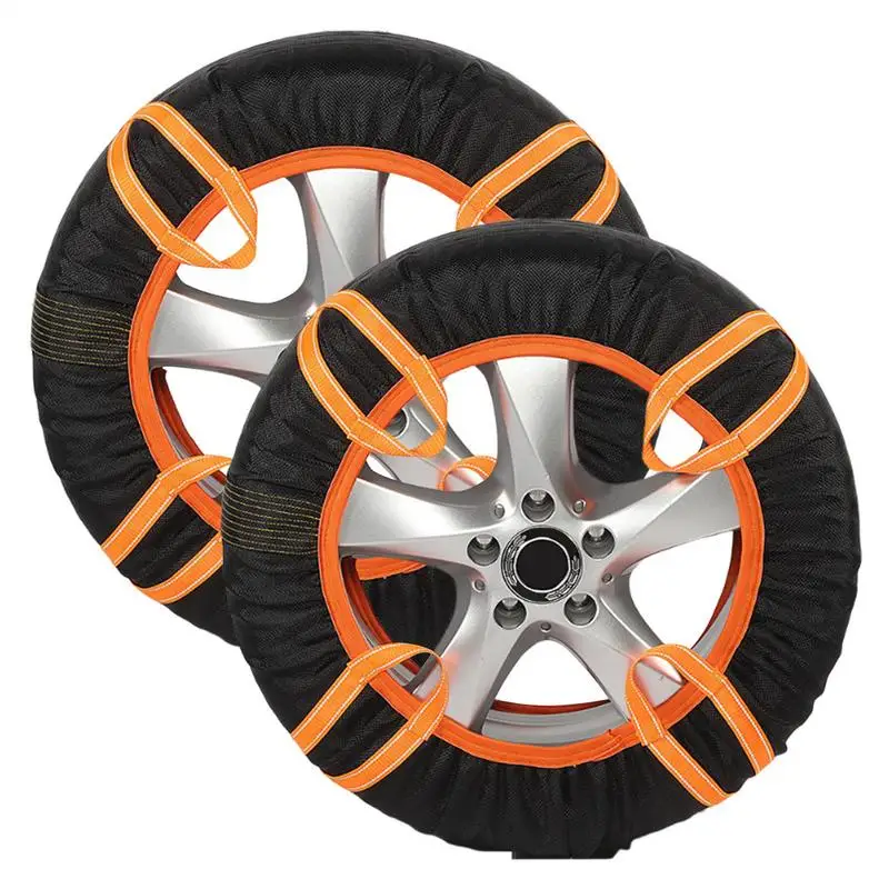 Tire Socks for Snow Auto Tire Anti-Slip Cover Anti-Slip Cover with Reflective Warning Strips for RV SUV Truck Small Car