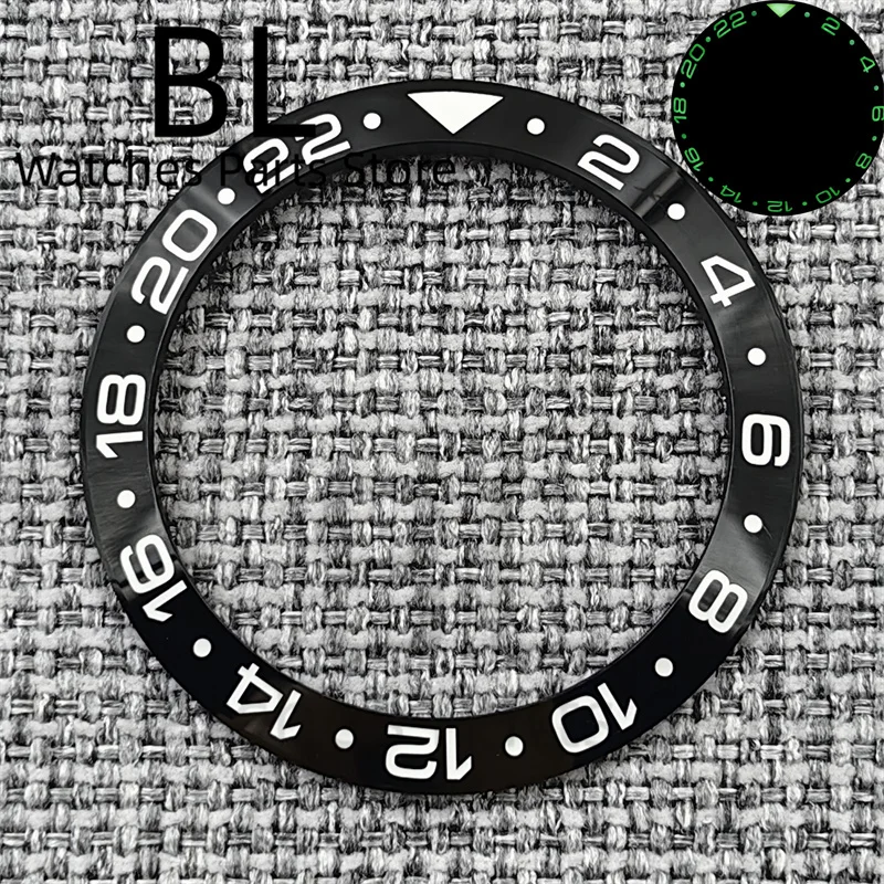Ceramic Multi-Color GMT Watch Bezel with Green Luminous