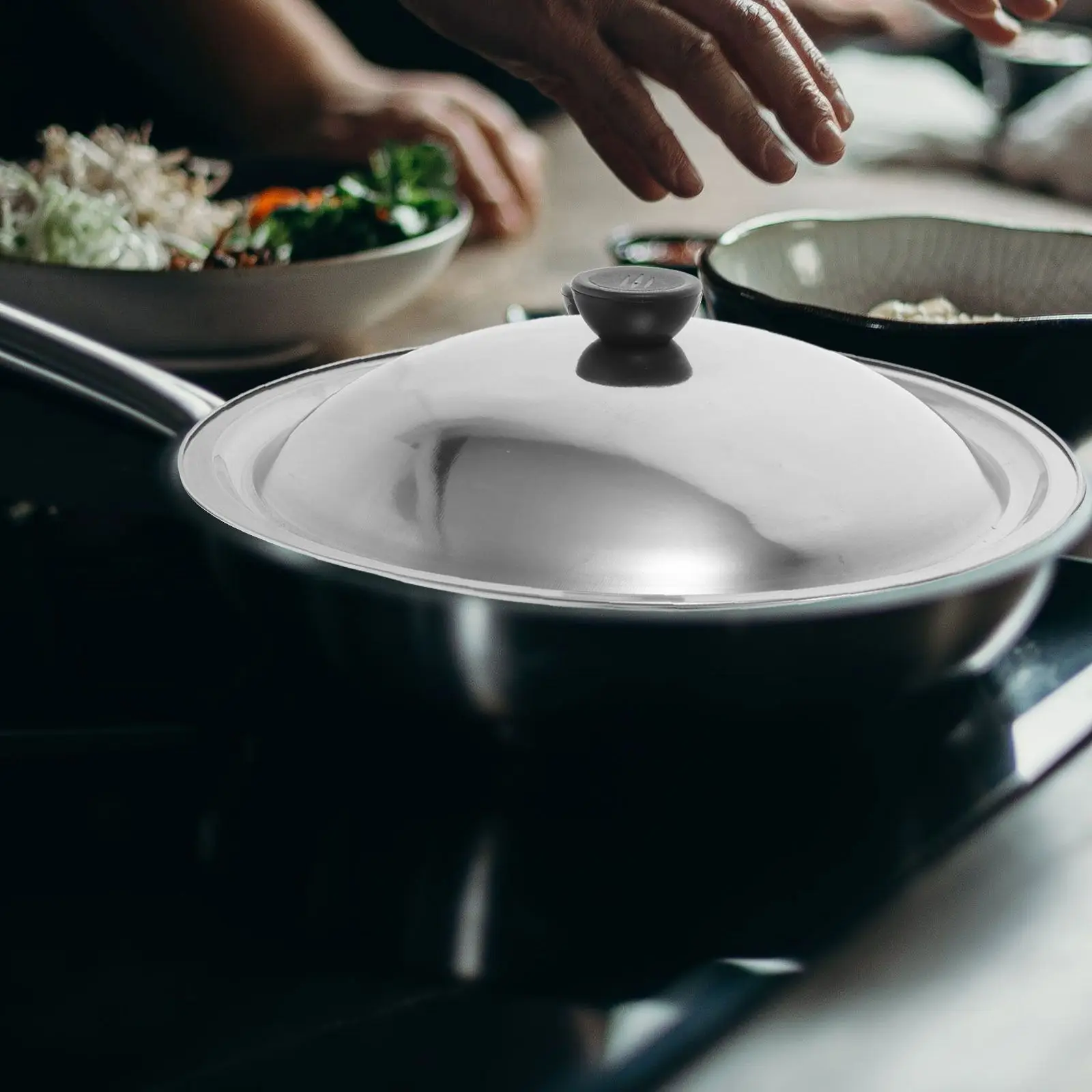 28cm Multipurpose Replacement Pot Lid Universal Cover For Pan Stainless Steel Kitchen Cookware Supplies Cooking Parts