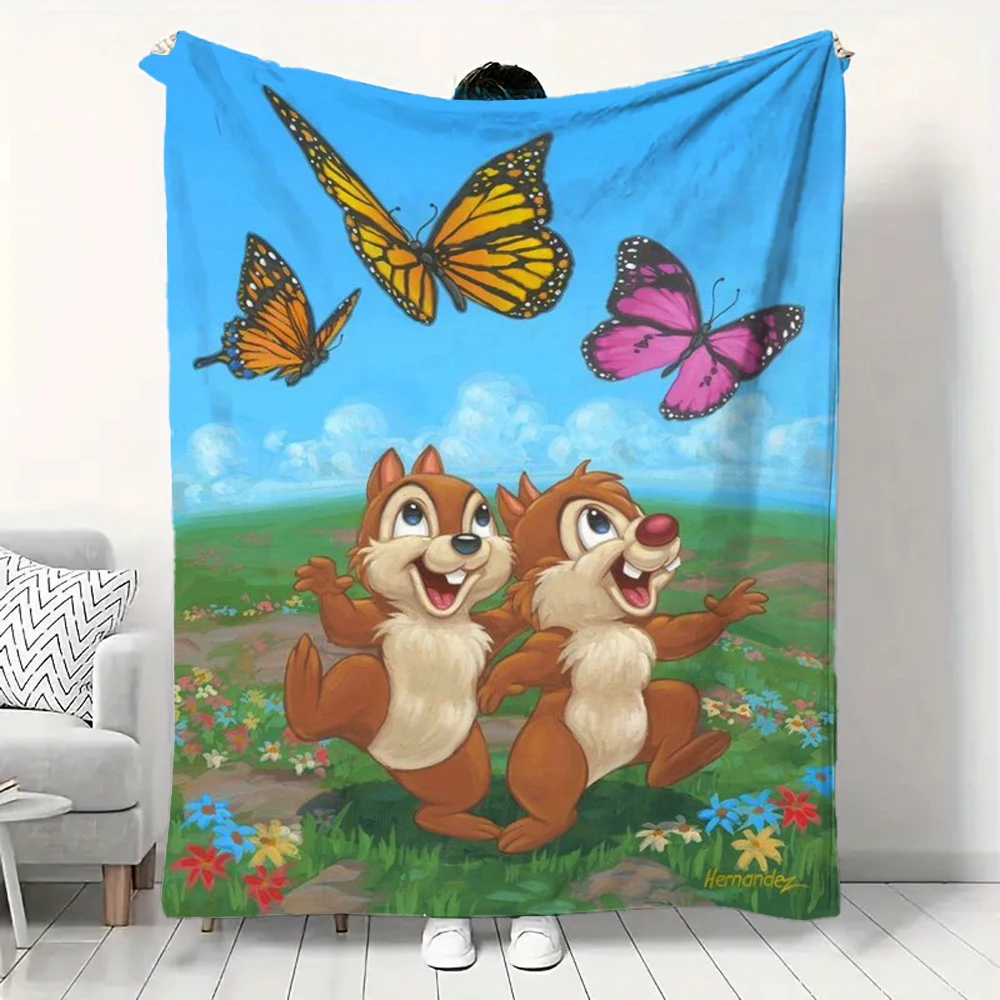MINISO Chip 'n' Dale HD Print Blanket.Children Quilt Thicken Plush Nap Blanket Nap,Travel,Work,Living Room,Bedroom,Picnics,Gift