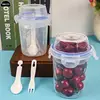 1PC Fresh-Keeping Food storage containers Fruit Salad Yogurt Box Kitchen For Cereals Double-Layered Portable Travel Storage Jars 1