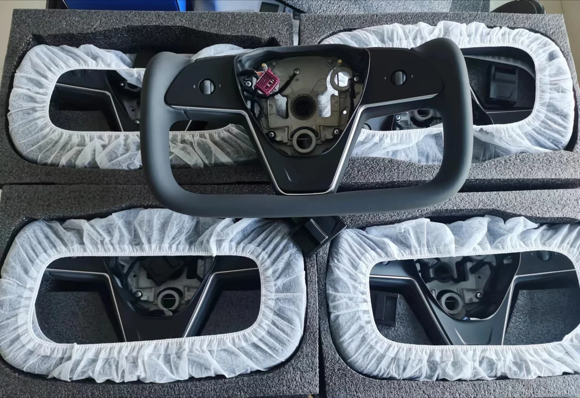 For Tesla Model Y 3 2017-2024 Steering Wheel Handle Racing Sport Yoke Nappa Leat