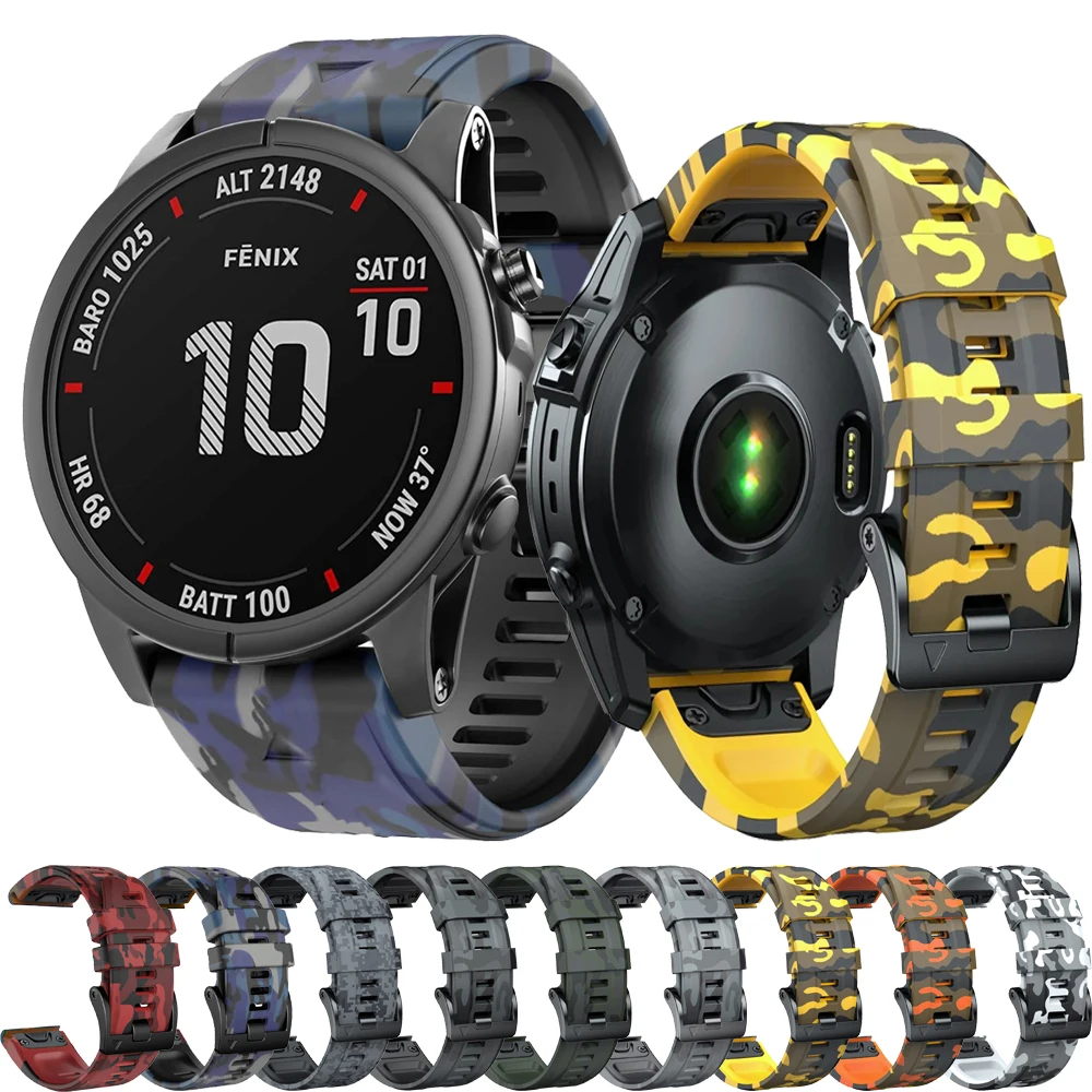 

Браслет силиконовый для Garmin Fenix 6X 6 Pro 5X 5 Plus 7X 7 26 мм 22 мм