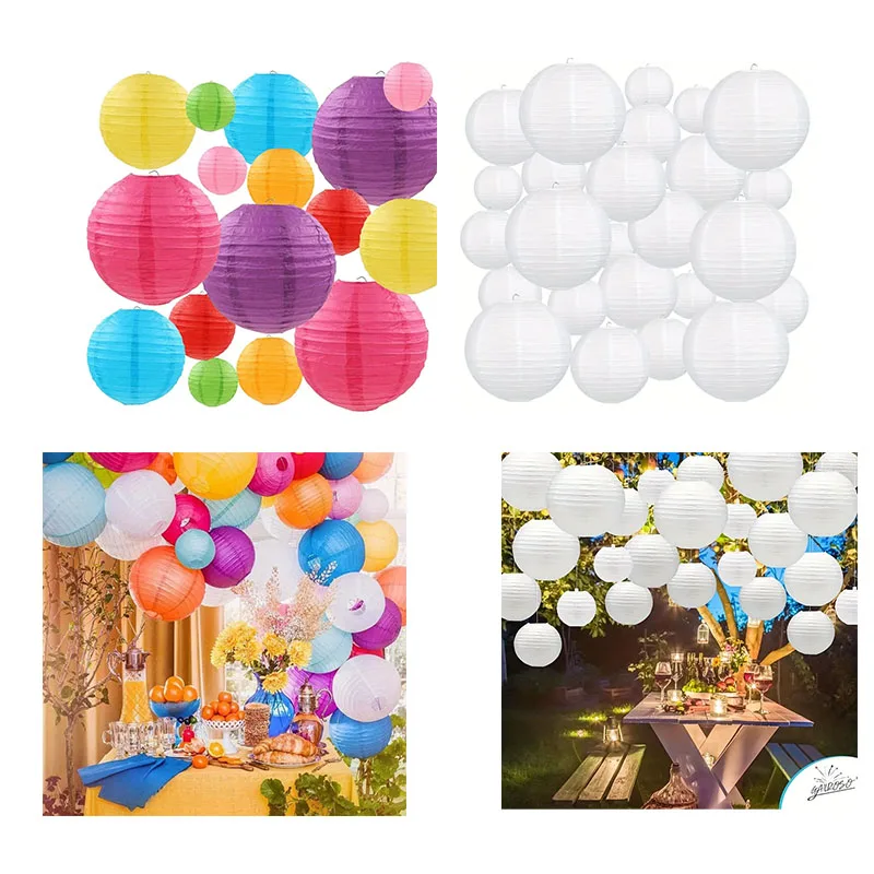 Paper Lantern for Wedding Party Decoration Hanging Chinese Lantern for Festival Theme No Need for Electricity Outdoor Decoration
