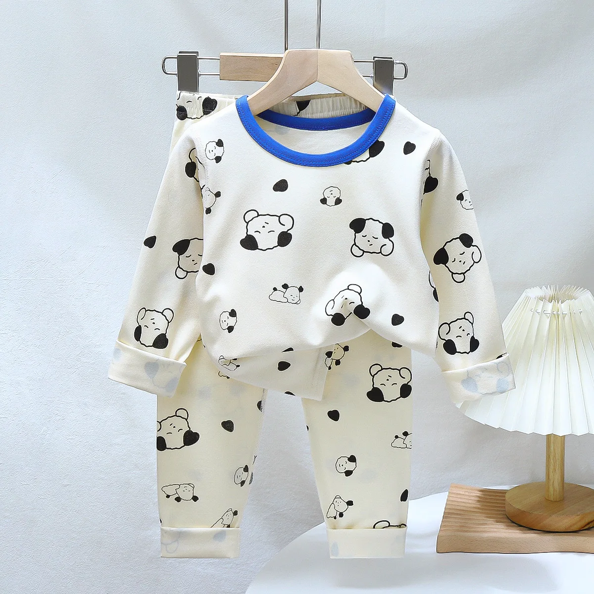 Children's Pajama Set Spring and Autumn Lycra Cotton Baby Underwear Home Clothes Children's Tops Pants Set 4