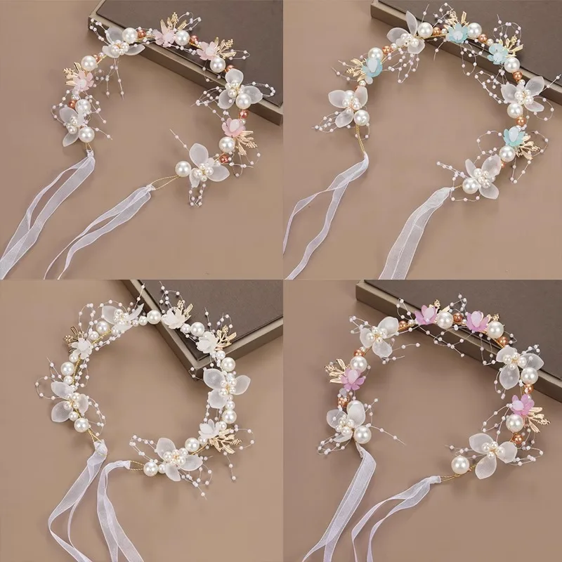 Hair accessories Children's Wreath Headgear Super Fairy Mori Crown Headband Princess Flower Girl Head Flower Girl Birthday Show