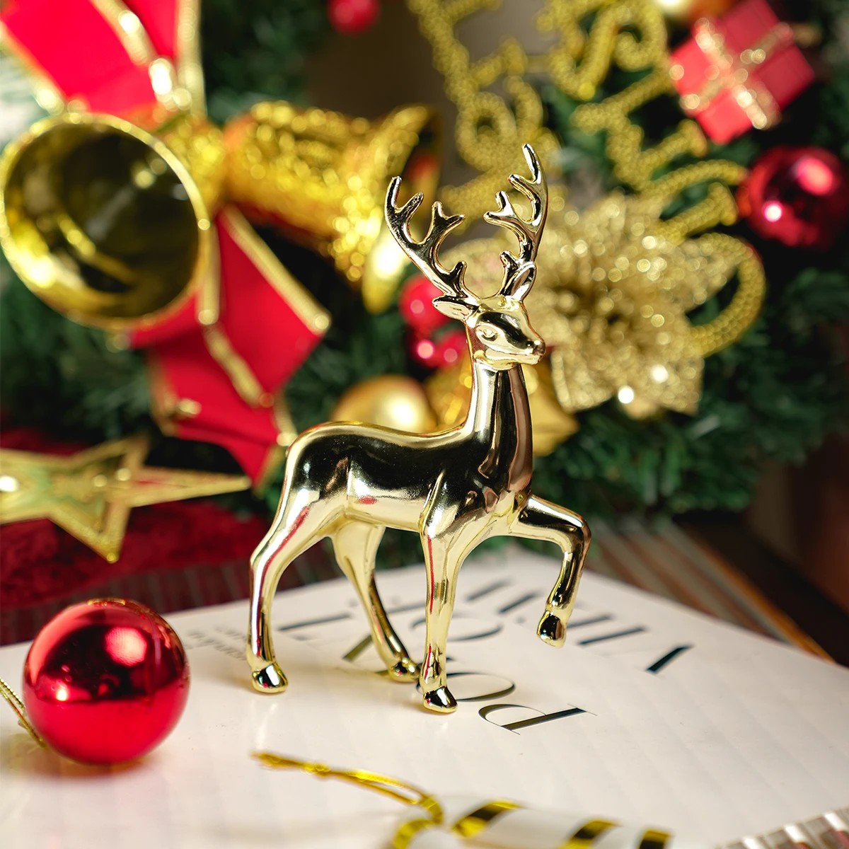 Gold Deer Statue Reindeer