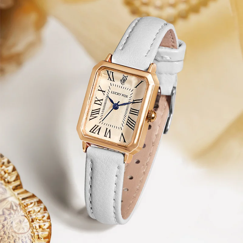 Ladies watch, retro small dial rectangular watch, simple casual ladies quartz watch