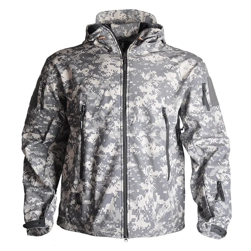 TOutdoor Assault Suit Camouflage Tactical Jacket Coat Winter Outdoor Shark Skin Softshell Windbreaker Waterproof Hunting Overall