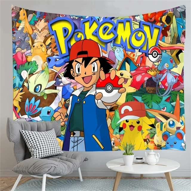 MINISO Tapisserie murale Pikachu Charmander Party Photographie Fond Imprimé Polyester Toile de fond Tenture murale Décoration Cadeau 3