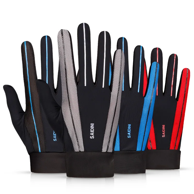 

2022 New Thin Man Summer Breathable Gloves Sunscreen Ladies Outdoor Riding Fashion Non-Slip Touchscreen Mesh Full Finger Gloves