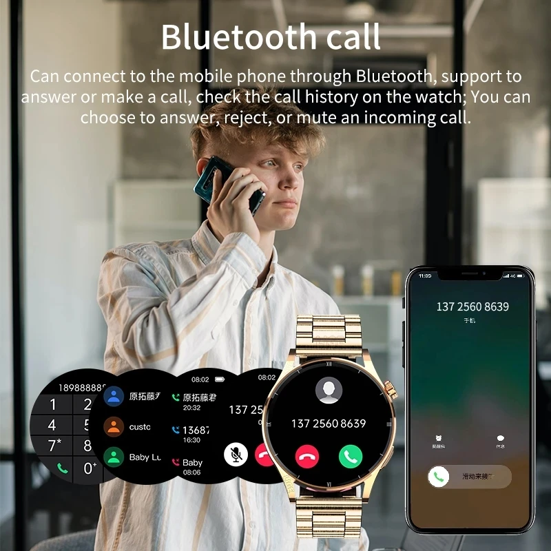 LIGE New Bluetooth Call Smart Watch Women Physical Health Watches Men Body Temperature Infrared Blood Oxygen Monitor Smartwatch 3