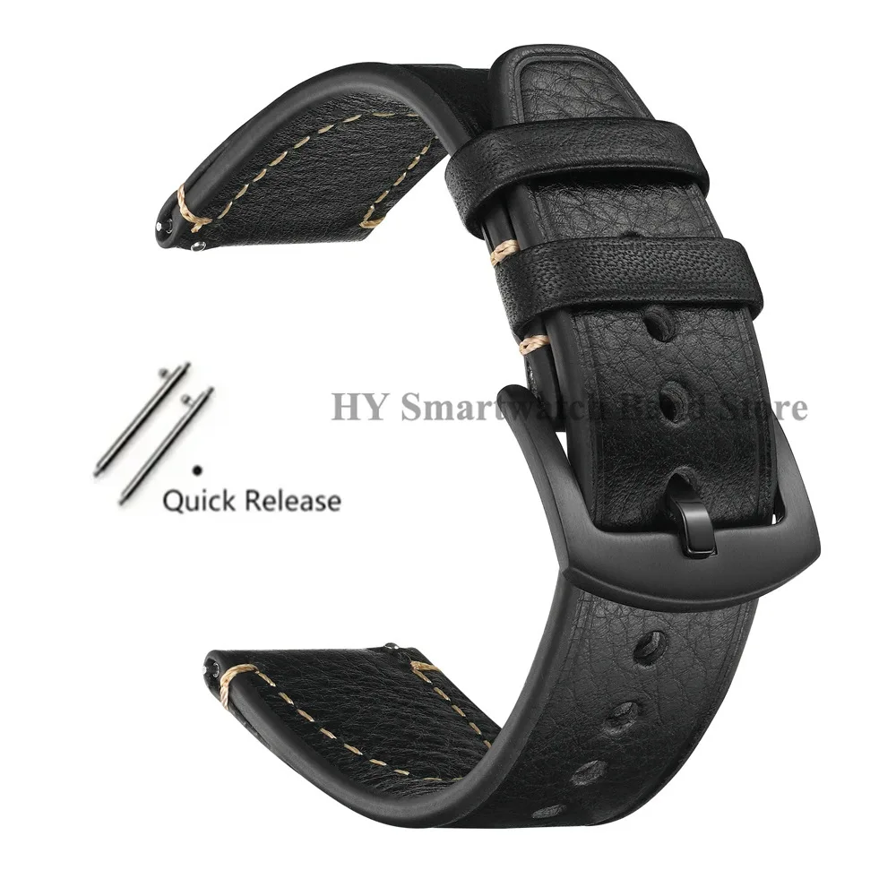 Vintage Leather Quick Release Waterproof Sport Wristband with Stitching Cowhide