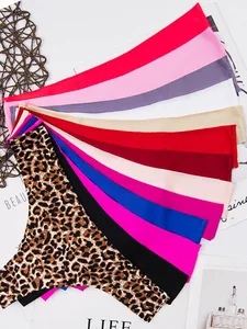 3 шт., женские шелковые бесшовные трусики танга с низкой посадкой