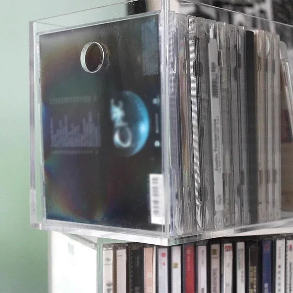 아크릴 CD 보관함 CD 정리함 케이스 스태커블 레코드 앨범 게임 디스크 디스플레이 박스 보관 정리 투명함