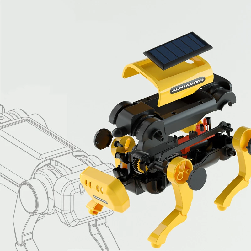 

Children's science experiment steam science and education teaching institution solar dog electric robot DIY assembled toys