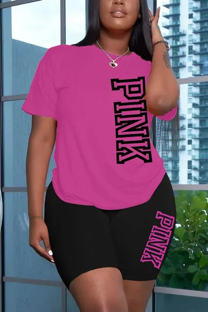 Costumes d'été décontractés pour femmes, vêtements grande taille, manches courtes, Y et pantalon, lettres imprimées, grande taille, olympiques 2 pièces 6