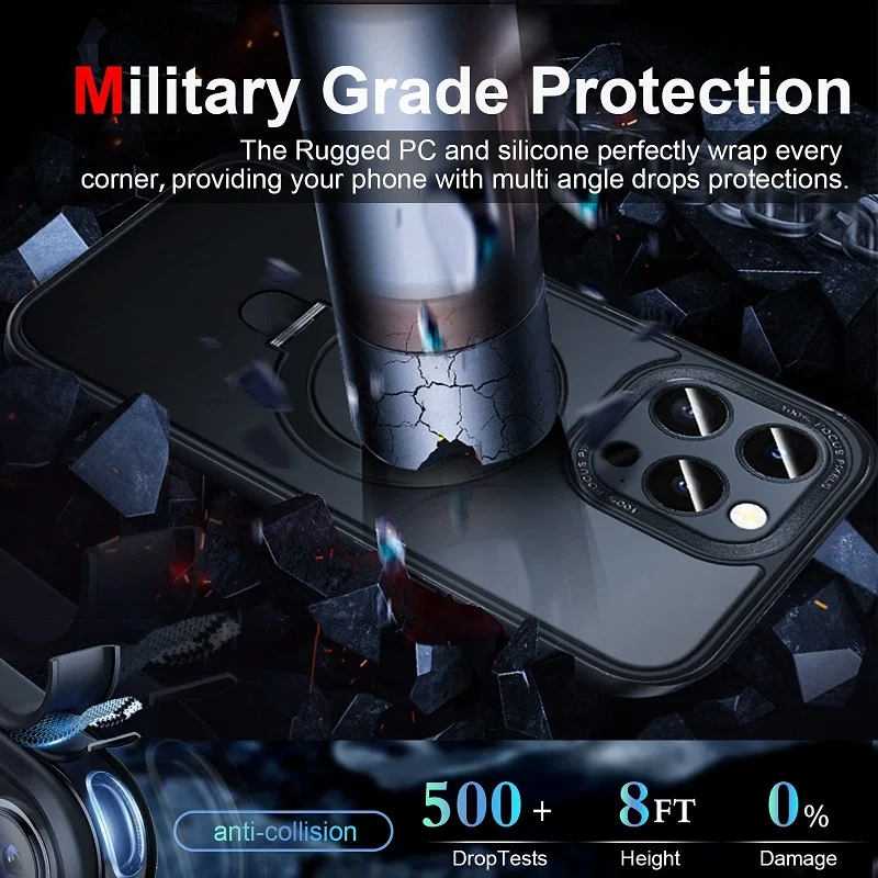 Luxury Invisible Magic Stand Magsafe For Iphone 14 Pro Max Case Shockproof Translucent Thin Cover For Apple 14 Pro Cases Coque