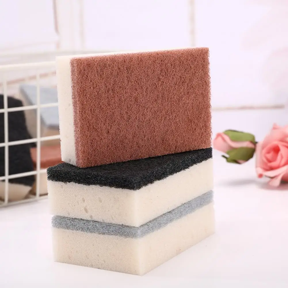 

Scouring Pad 5pcs Super Soft Reusable Dishwashing Sponge Wipe Non-scratch Kitchen Tool with Double Sided Water Absorbing Feature