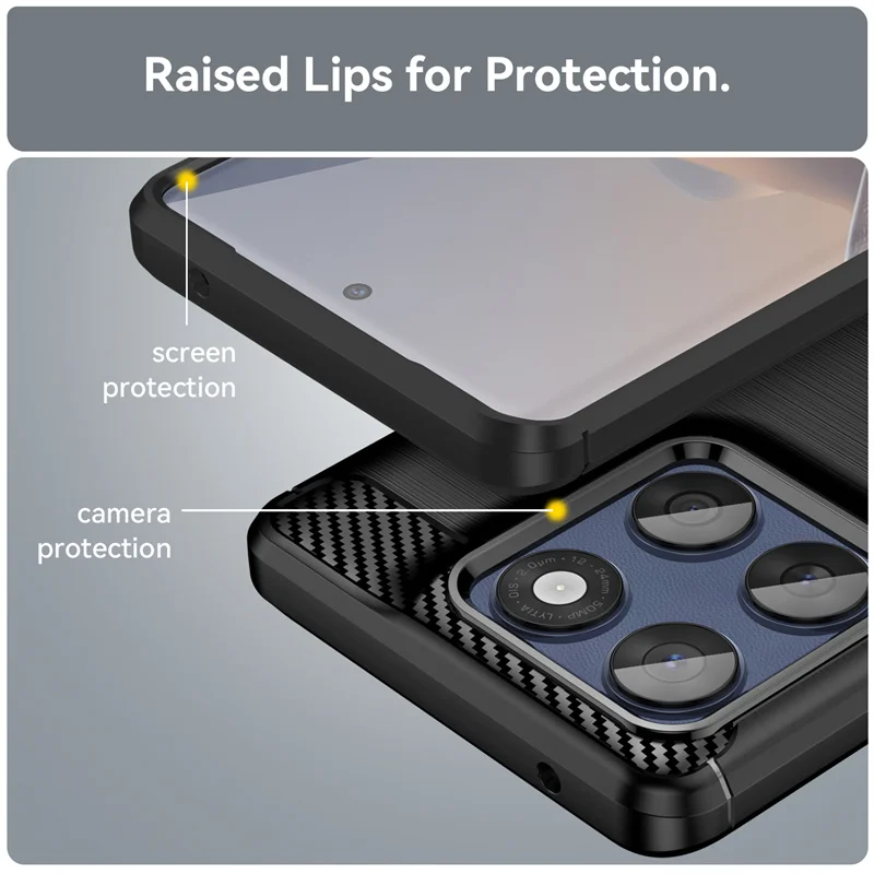 Luxury Carbon Fiber Silicone Shockproof Back Cover Case