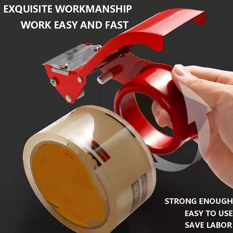 Tape Cutter Creative Paper Box Tape Holder Transparent Tape Cutter Metal Sealing Device 6cm Thick Iron Manual Tool Sealing Packaging Machine