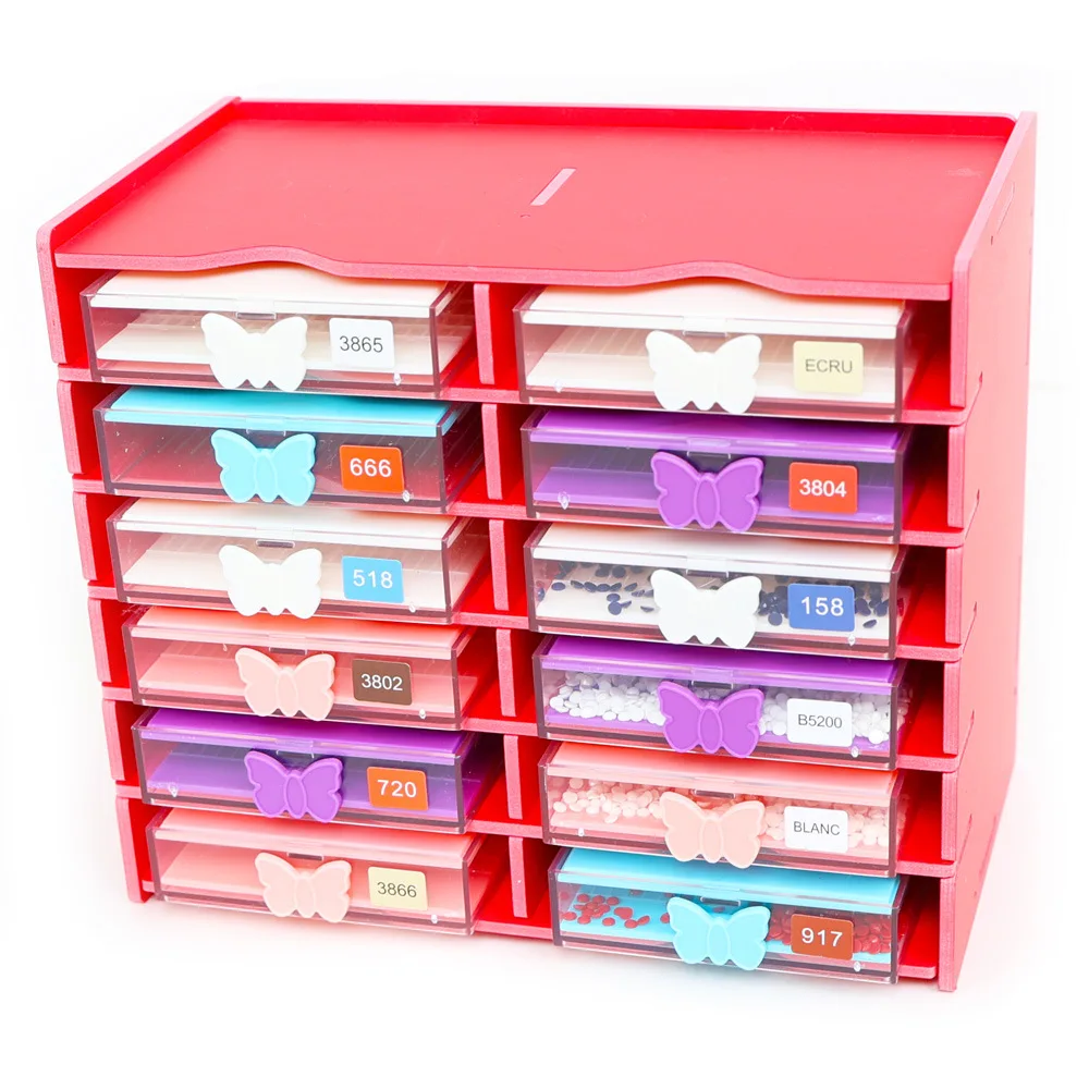 Ideen Mit Herz Diamond-Painting-Schalen Mit Deckel | Zubehör | Schiffchen | Organizer Für Diamond-Painting-Steine | DIY | 15,5cm X 8,8cm X 1,4cm | 5 Stück