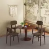 Walnut Round Dining Table 4-6 Modern Farmhouse Design Easy Care Sturdy Construction Ideal Small Spaces 6