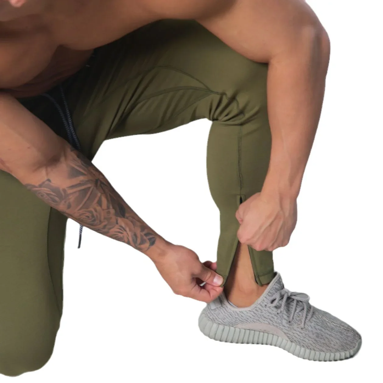 New Autumn Muscle Brothers Running Fitness Cotton Sports Pants Men's Casual Leisure Long Trousers Skateboard Long Pants