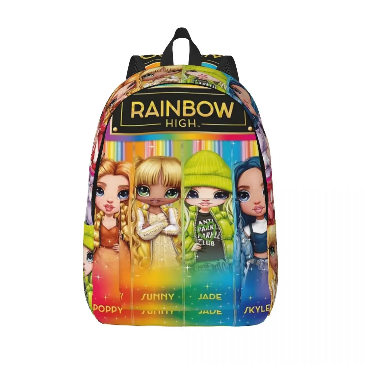 

Rainbow High Backpack Middle High College School Student Bookbag Teens Daypack Travel