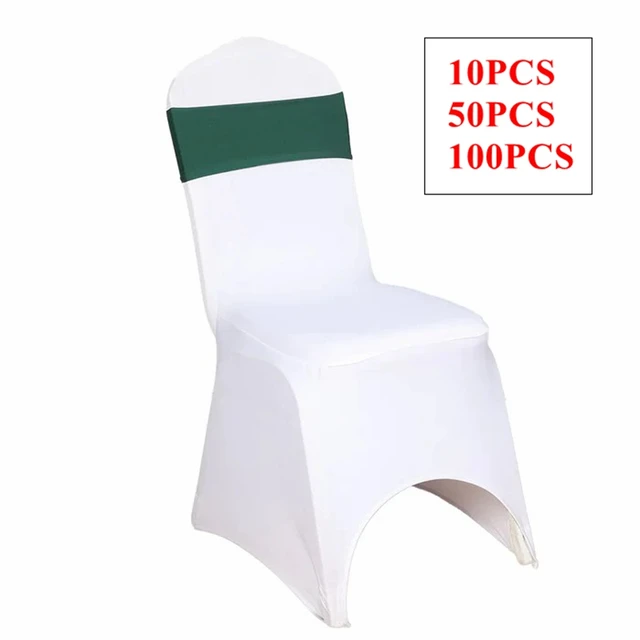 Deep Green Single Layer Lycra Chair Band Spandex Chair Sash Bow Fit Chair Cover Wedding Event Party Christmas Decoration