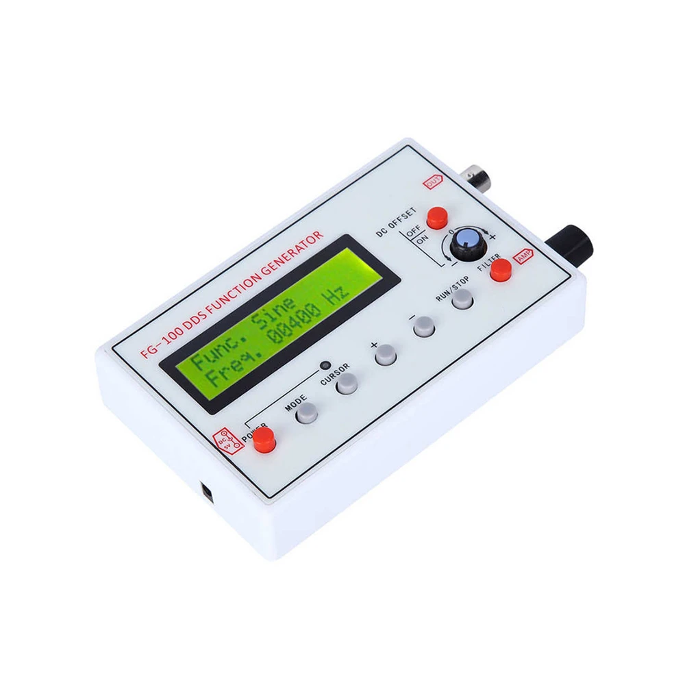 FG-100 DDS Function Signal Generator Frequency Counter 1Hz - 500KHz Signal Source Module Sine+Square+Triangle+Sawtooth Waveform 3
