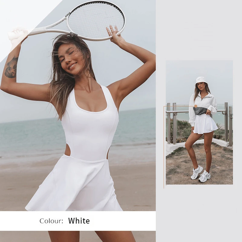 Sports Dresses Tennis Suit One-Piece Yoga Clothes Women's Outdoor Athletic Dress Romoer Summer Women Dress Sportswear