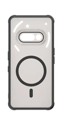 Matte Clear Shockproof Magnetic Wireless Charging Back Case for Nothing Phone (3) (Black)
