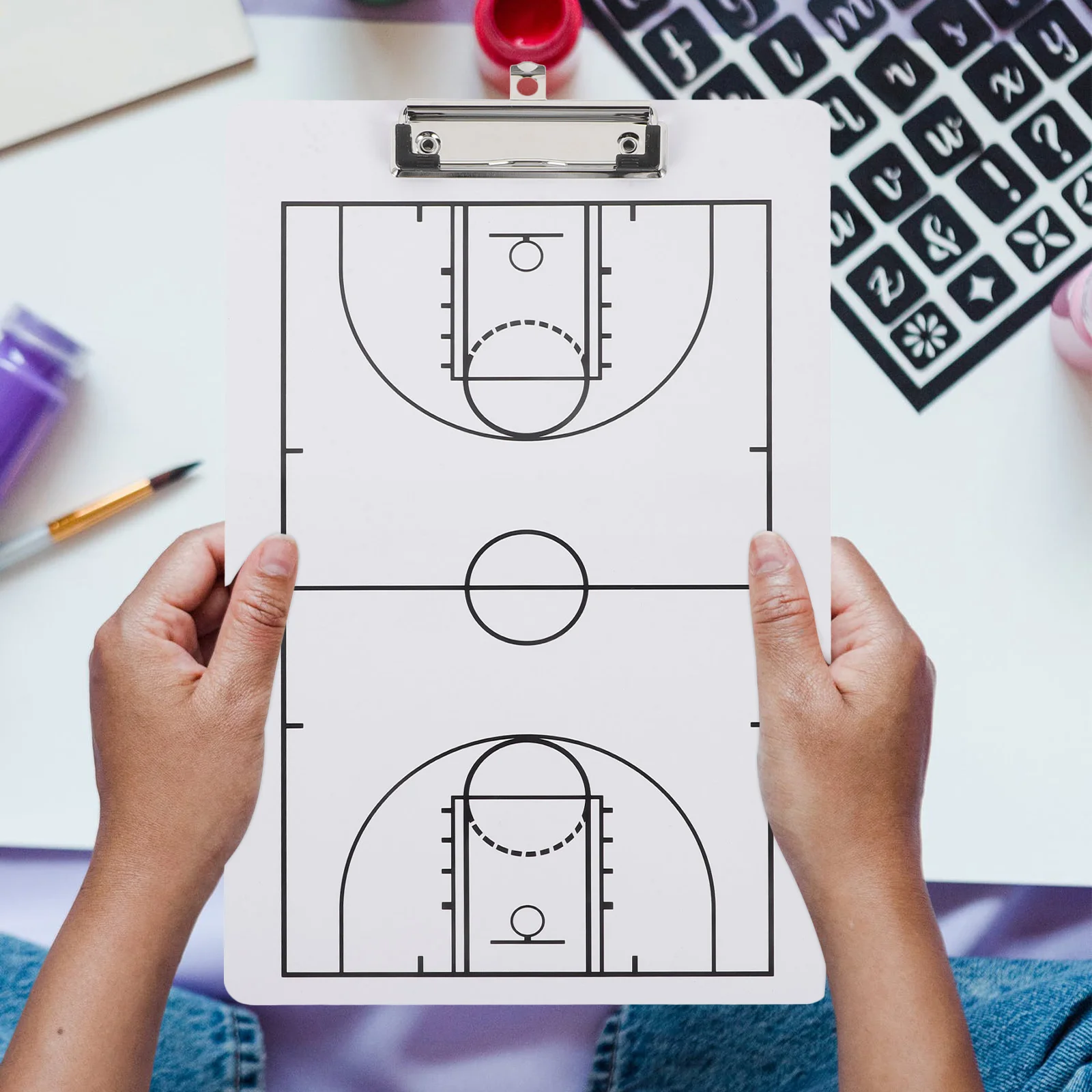

Basketball Board White Accessories Coaching Supplies Pvc Soccer Tactics Match Writing Kit Training Office