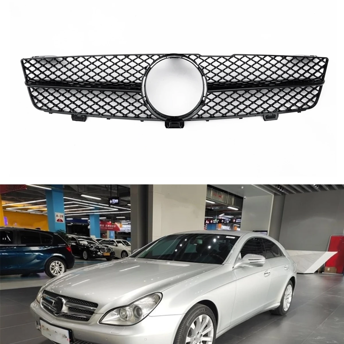 

Car Front Grille Grill Upper Replacement Bumper Hood Mesh Grid For Mercedes Benz W219 CLS CLASS AMG 2008-2011