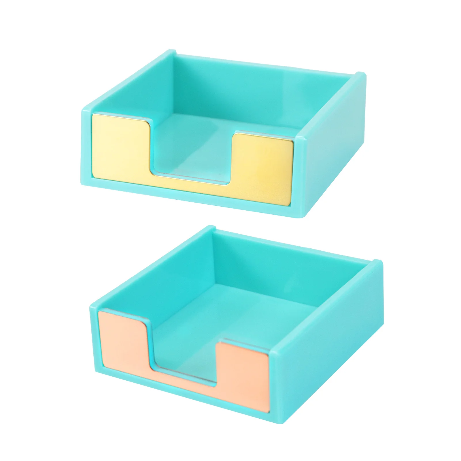 Acrylic Sticky Note Pad Holder Rose Gold Desk Organizers Cute Memo Pad Holder Dispenser Kawaii Office Desk Accessories