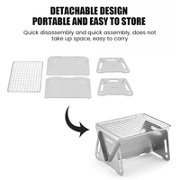 304 Stainless Steel Barbecue Grill Stove Folding Firewood Heater Firepit Outdoor Stove IGT Table Stove Camping Charcoal Stove 6