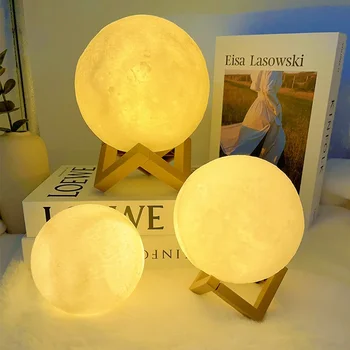 1 LED Moon Light Galaxy Light, DIY Moon Night Light, Girl, Boy, Child, Woman Birthday Gift, Bedroom Decoration (Warm Light) 1