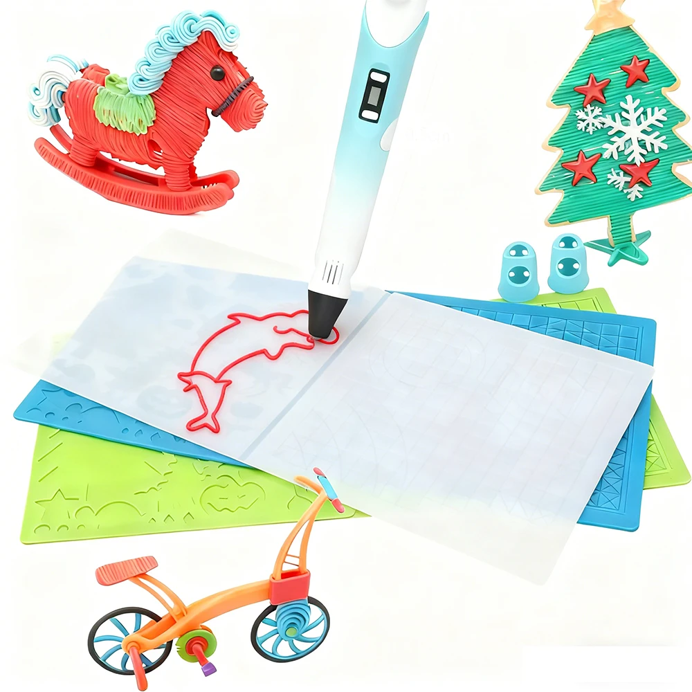 Creative Silicone Design Pad for 3D Printing with Finger Covers for Kids