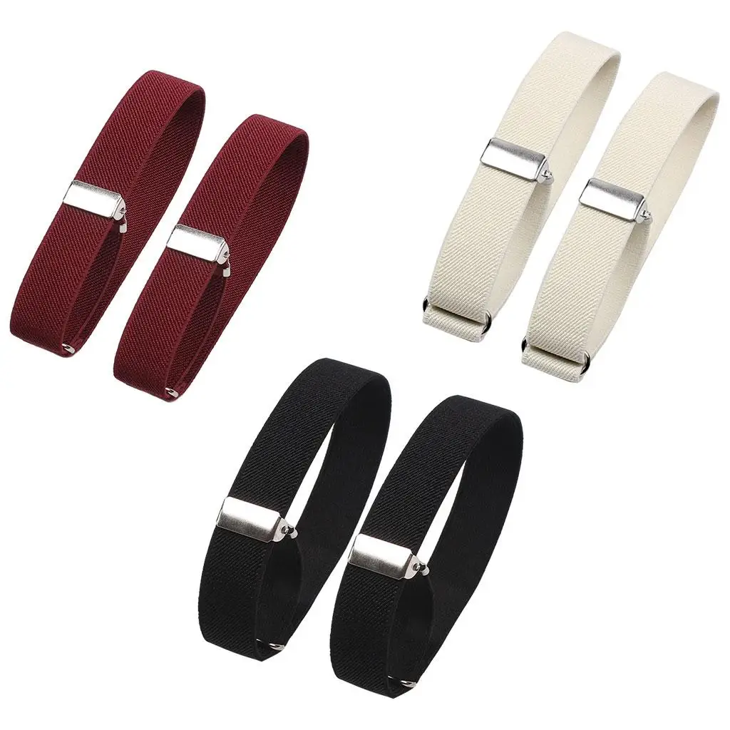 2Pcs Adjustable Mens Shirt Sleeve Holder Elasticated Armbands Unisex Ladies