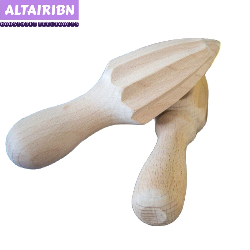 1Pcs ALTAIRIBN Good Grips Wooden Citrus Reamer Manual Handmade Lemon Juicer Solid Beech Wood Length 6.3 Inches