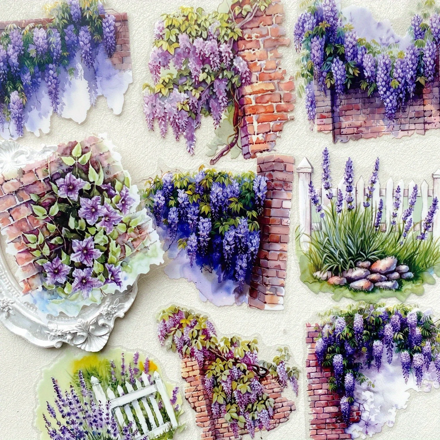 10pcs 식물 꽃 스티커 애완 동물 재료 정크 저널 핸드 계정 DIY 장식 스크랩북 사진 앨범 공예