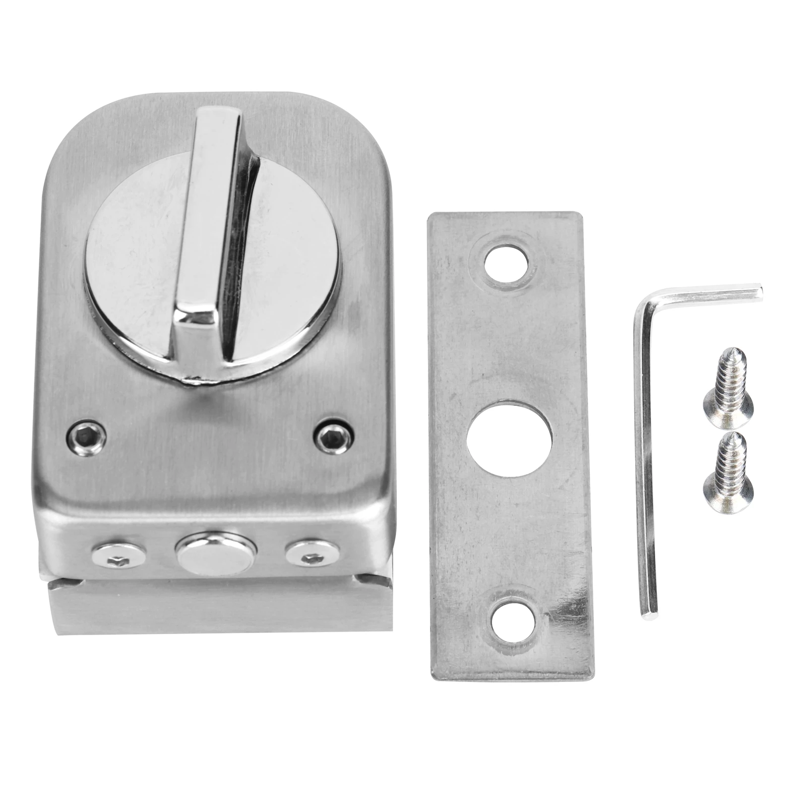 2 Set Stainless Steel Cabinet Door Lock for Bathroom Toilet Shop Glass Doors Lock Cabinet Door