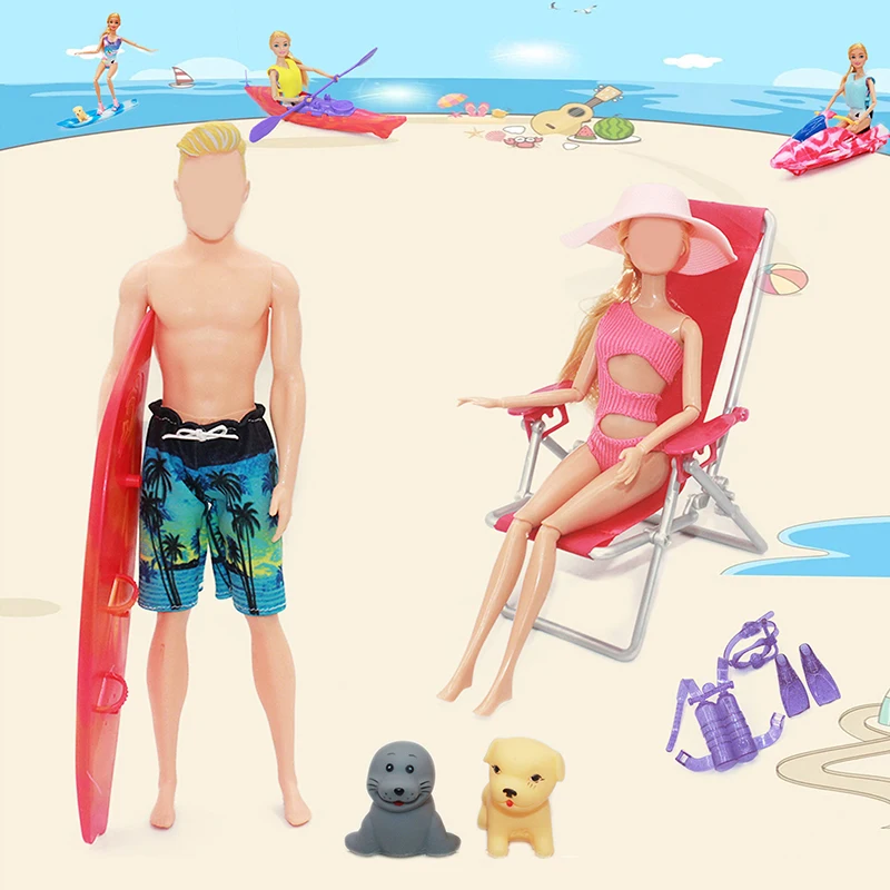 Cute Doll Swimwear Lifebuoy Anelli Di Nuoto Costumi Da Bagno Slipper Chair Beach Bathing Clothes For Doll Accessori Toy