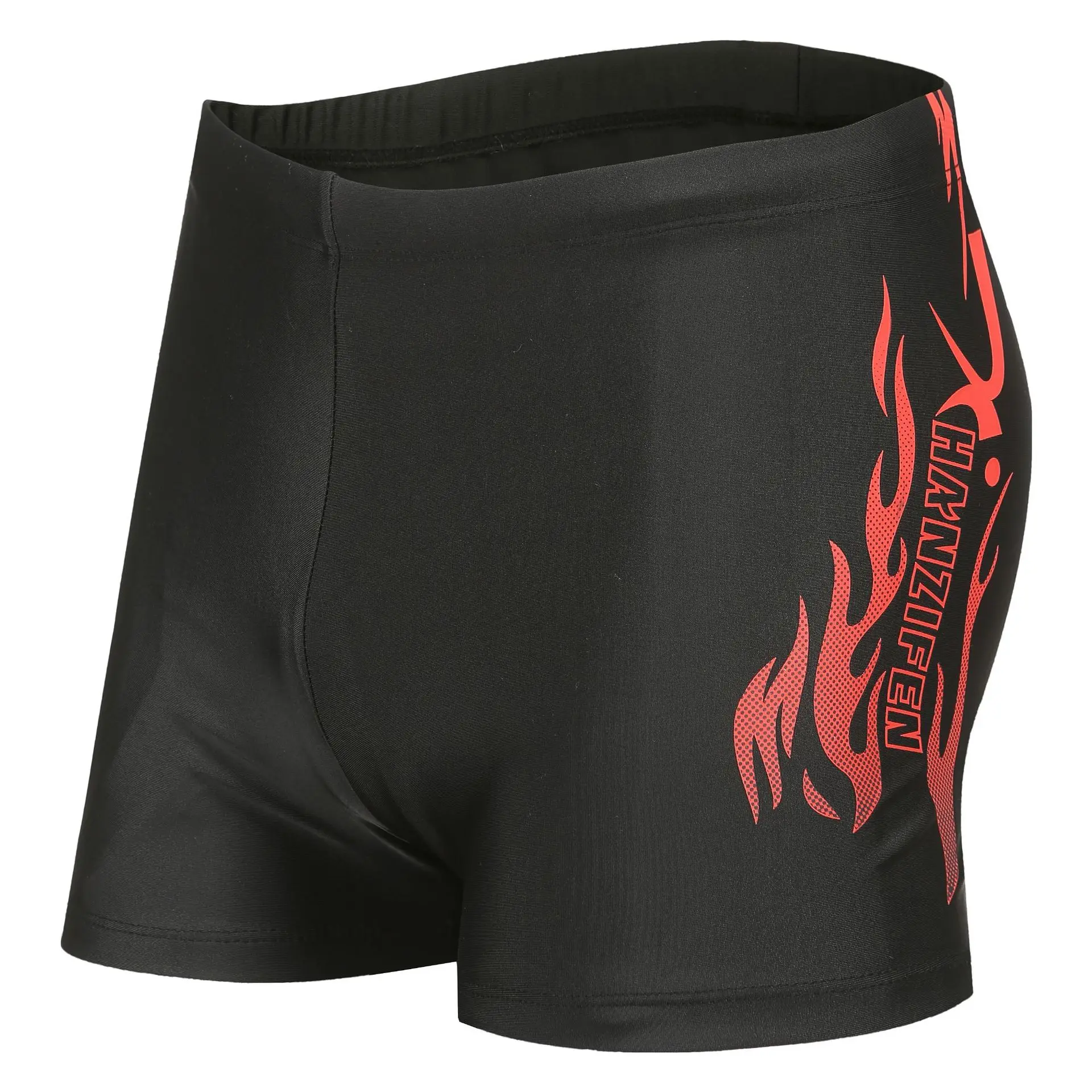 thumbnail image 3 of Bañador de hombre de poliéster con velo negro que no se decolora Bañador de hombre Boxer Gorro de baño cruzado para adultos Secado rápido, 3 of 5